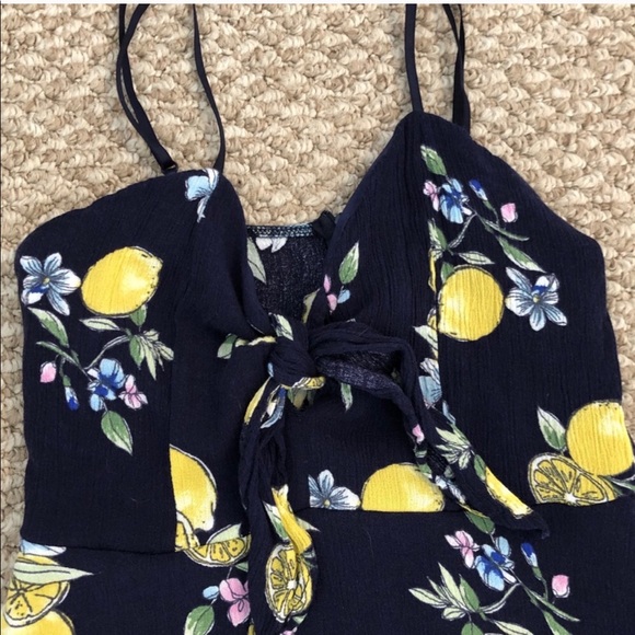 SAGE Ruffle Lemon Print Mini Dress - Picture 3 of 7